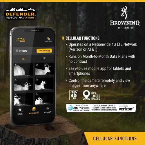 Browning Trail Cameras - Defender Pro Scout Max Wireless Cellular Game Camera - BTC-PSM - Wildlife Motion-Activated Camera, Works on Both Verizon and AT&T Networks