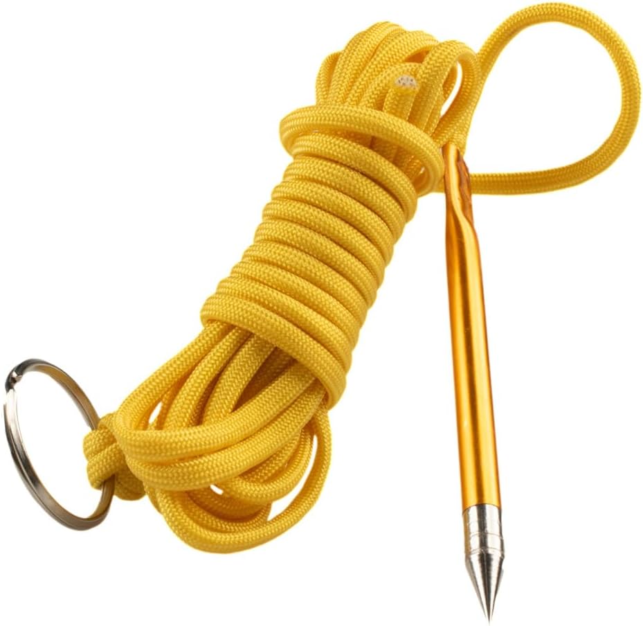 10 Foot 550lb Paracord Fishing Stringer Fish Holder with Metal Threading Needle and 1 Inch Split Ring