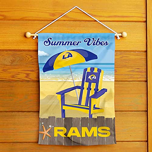 Los Angeles Rams Summer Decorative Seasonal Garden Flag Double Sided Banner
