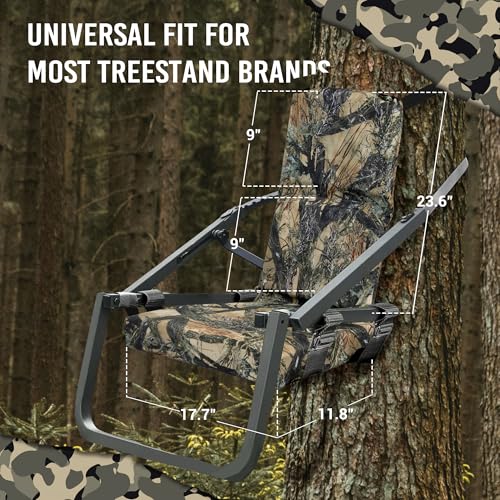 Tree Stand Seat Replacement Camouflage Cushioned Stool for Hunting