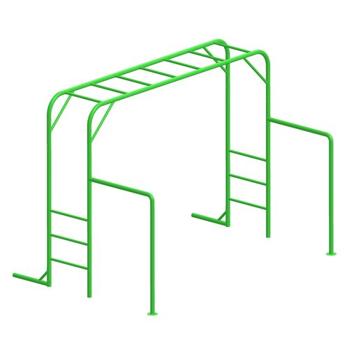 LeisureStar Outdoor Monkey Bar Set with Climbing Frame, Gymnastics bars, Playground Sets for Backyards, Metal Monkey Bars for Kids Age 3 and Up, Backyard Playground Set with Powder Coated Steel, Green