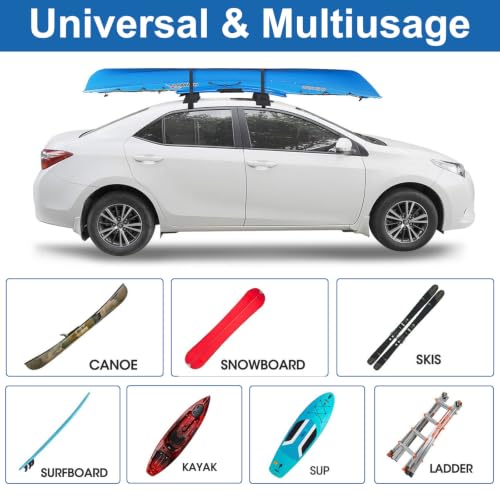 Universal Roof Rack Pads with Tie-Down Straps for Kayaks, Surfboards & Canoes