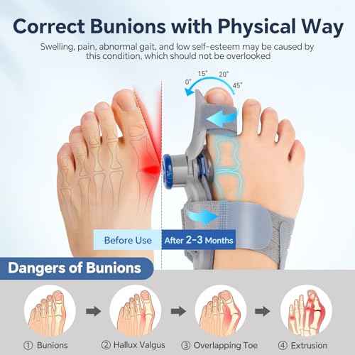 Bunion Corrector for Women & Men ? Single Toe Straightener with Adjustable Alignment Knob & Silicone Pad, Day & Night Use, Fits Left or Right Foot