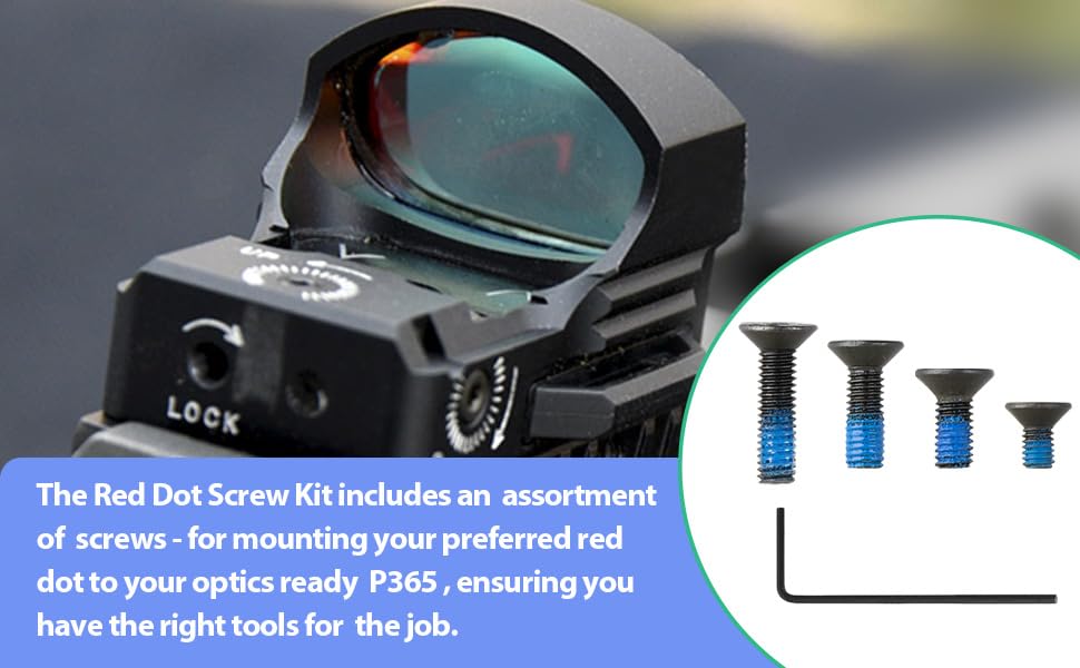 16Pcs Red Dot Screw Kit for Mounting RMSc/Holosun SCS/EPS Carry/407k/507k on Various Models of Optics Ready S&S P365 P365XL/P365 XMACRO (with mounting Tool)