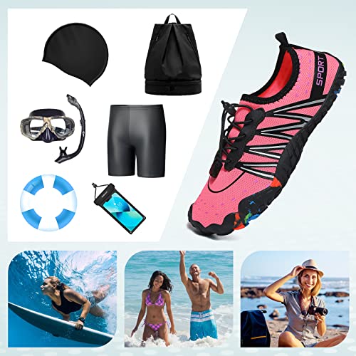 Water Shoes for Men Women Beach Swim Pool Aqua Socks 6 Pink