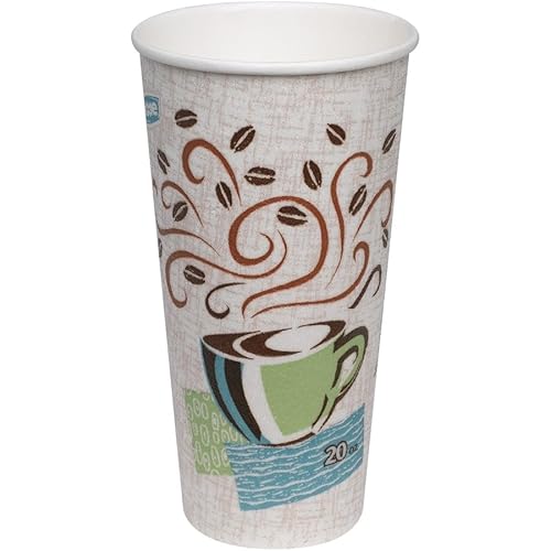 Dixie PerfecTouch 20 oz Paper Coffee Cups By GP PRO, Coffee Haze Design, 500 Count (25 Disposable Cups Per Sleeve, 20 Sleeves Per Case), 5320CD