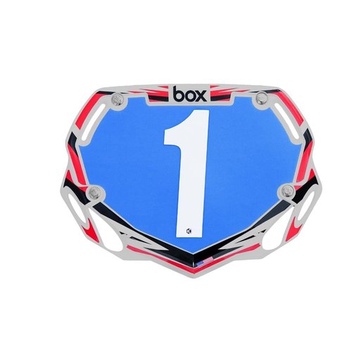 Box Two Number Plate Graphics - Red | Motocross Quality, 3M Permanent Adhesive, Compatible Number Plates | Large