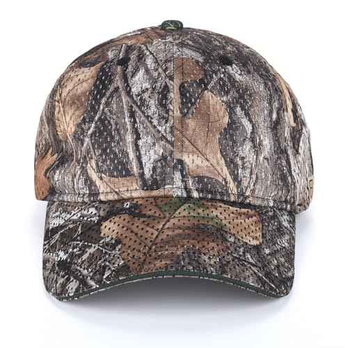 Realtree APX Camo Baseball Cap Hat 100% Cotton Twill (Peached)