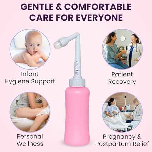 Portable Bidet for Travel 500ml (17oz), Large Capacity Peri Bottle, Compact, Easy-to-Use, Leak-Resistant Travel Bidet Made from ABS Plastic, Feminine Hygiene for Comfort and Freshness