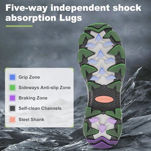 Showave Waterproof Rubber Boots for Men - Short Hunting Rain Shoes Black 10