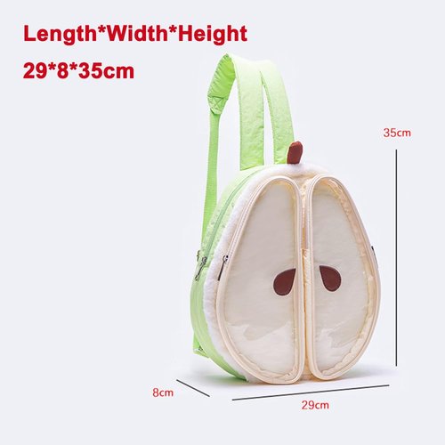 VVRPWASSLY Cute Pear Shape Ita Bag Anime Cosplay Daypack Large Capacity Kawaii Backpack for Women (Green, Large)