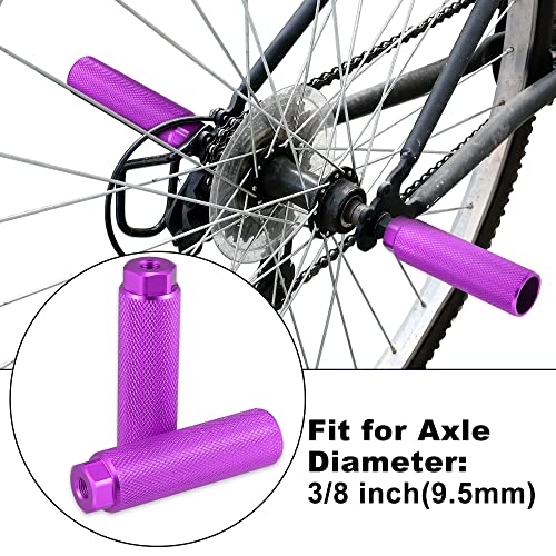 Purple Aluminum Alloy Rear Bike Foot Pegs for BMX MTB & Bicycle - 3/8 Inch Fit