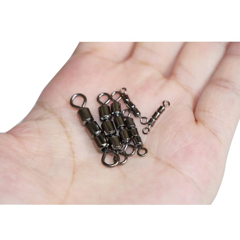6# 20pcs High Speed 3 Roller Swivels Bead Rolling Chain Swivel 1#-10#