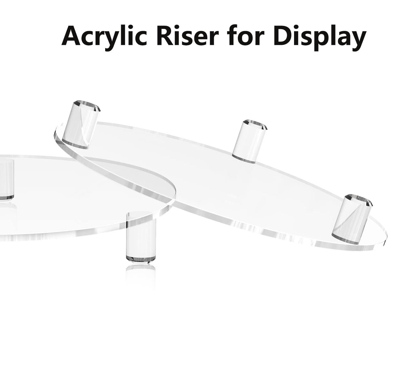 HEMYLU Acrylic Risers for Décor, 10 Inch Round Clear Pedestal Stand for Indoor Plant Holder, Decorative Modern Acrylic Tray for Bathroom, Counter and Home, 10-inch Clear