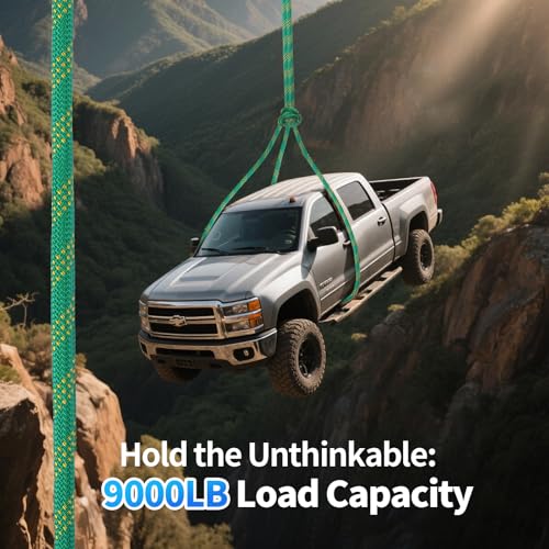 150Ft Heavy Duty Climbing Rope for Arborists - Green, 1/2 Inch Diameter