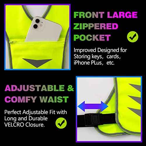 Reflective Running Vest Gear with Reflective Bands for Women Men Safety Reflective Vest for Walking Running Cycling at Night