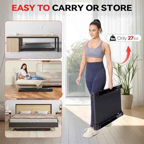 Sperax Walking Treadmill Pad with APP, 3 in 1 Under Desk Treadmill, 400W Low Noise Walking Vibration Pad with Remote Control,Portable Treadmills for Home Office