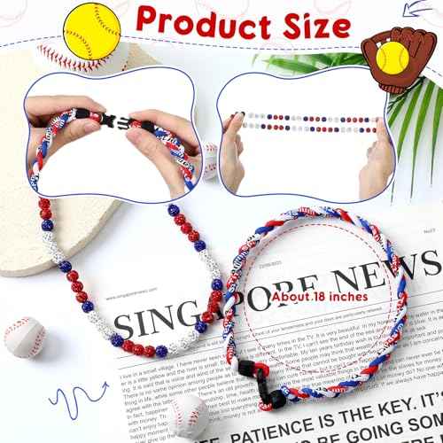 Easy Joy 8'' Baseball Paper Lanterns Sports Team Party Baseball Hanging Lantern Softball Party Decorations 3 Pieces