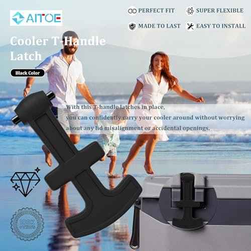 2 Pack - Cooler T-Handle Latch with Hinge Pin Compatible with 25/50/ 72 Qt Ig-loo BMX/Overland Coolers Latches Replacement (Not Fit IMX Cooler)