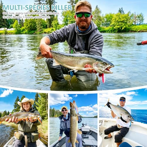 10pcs Fishing Spoons Lures Kit for Trout Bass Walleye - 2 Sizes