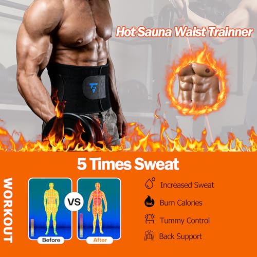 Waist Trimmer Belt for Men & Women - Sweat Belly Fat Loss Band