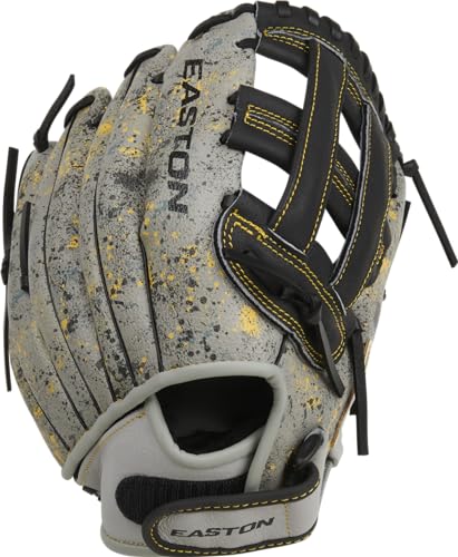 Youth Baseball Glove Easton Havoc Left Hand Throw 11" Grey Black Yellow Pro Web
