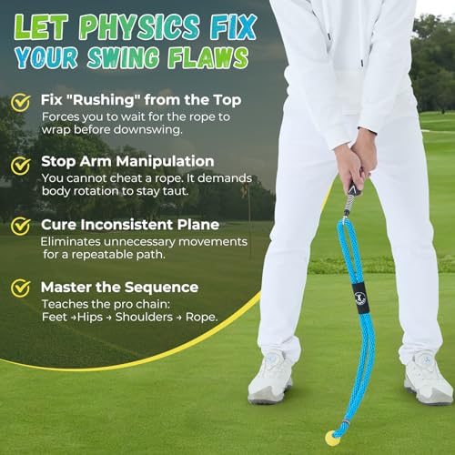 Golf Rope Swing Trainer Black RH - Improve Speed Tempo & Flexibility