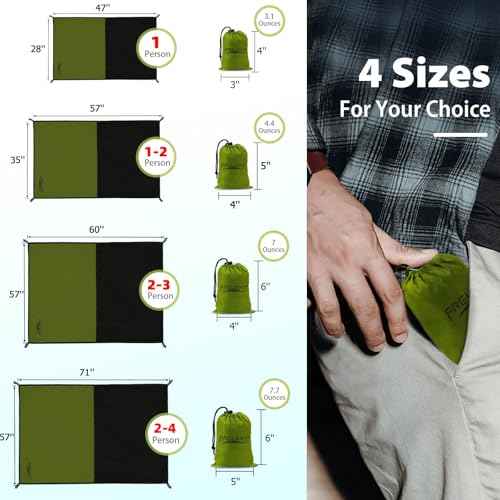 Frelaxy Pocket Picnic Blanket, Waterproof Sandproof Beach Mat, Compact Camping Tarp for Festivals, Hiking, Travel, Outdoor Recreation