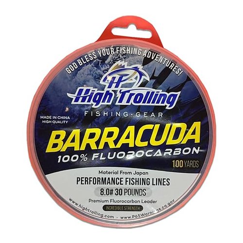 Fluorocarbon Leader Barracuda Fishing Lines 100 Yards (8.0# 30lb)