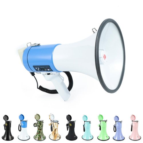 Roar of Lion Bullhorn Megaphone with Siren & Volume Control/Recorder - Waterproof 25W Reliable and Consistent Performance, 240-sec Voice Recording with Maximum Range 1312Yards, (Black/White)