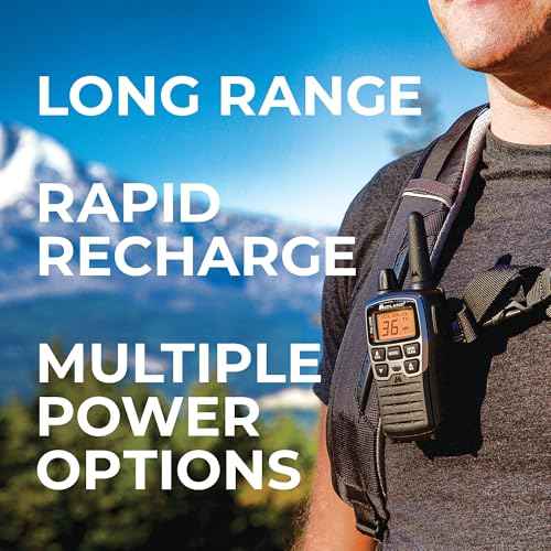 Midland¢ç T71VP3 X-TALKER Long Range Walkie Talkie - FRS Two-Way Radio for Camping Overlanding Rock Crawling - NOAA Weather Scan - 36 Channels and 121 Privacy Codes Black/Silver 2 Pack