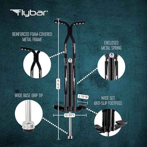 Flybar Master Pogo Stick for Kids Ages 9+, 80?160 lbs ? Easy Grip Handles ? Active Exercise Toy for Tweens & Teens ? Outdoor Toy with Non-Slip Foot Pegs for Boys and Girls ? No Assembly Needed