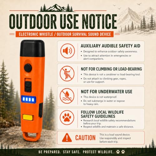 Rechargeable Electronic Safety Whistle with SOS Mode & 128 dB Alert for Hiking Camping