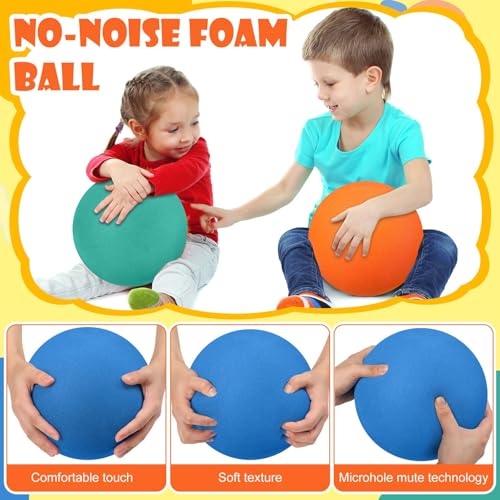 8.5 Inch Foam Bouncy Balls Set - Soft Lightweight Playground Sport Balls for Kids