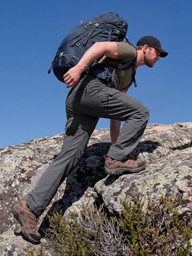 Moosehill Men's Cargo Pants - Lightweight, Quick Dry, Stretch, 32W x 32L Dark Grey