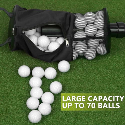 HOW TRUE Portable Golf Ball Retriever with Removable Tube - Black