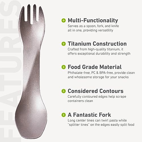 Titanium Camping Spork - Portable Multi-Functional Utensil for Travel & Outdoors