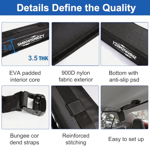 Universal Roof Rack Pads with Tie-Down Straps for Kayaks, Surfboards & Canoes