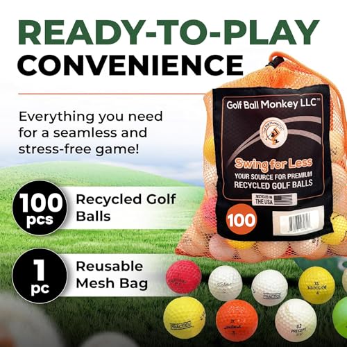 Bulk Used Golf Balls 100 Pack for Practice & Driving Range - Recycled Shag Balls
