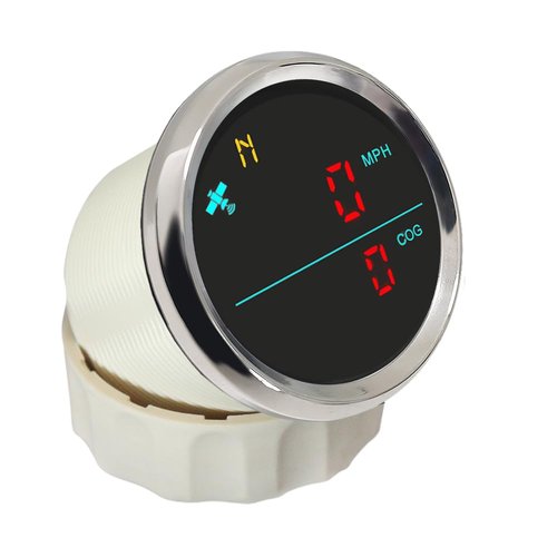 ELING 2'' Waterproof Speedometer GPS Speedo Gauge 0-999 km/h Knots mph for Marine Yachts with Compass 12V 24V (LCD Doesn't Show Odometer)