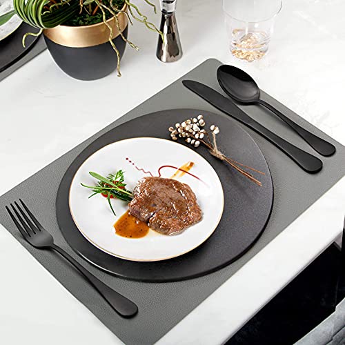 LIANYU Black Silverware Set for 2 - 10-Piece Stainless Steel Flatware