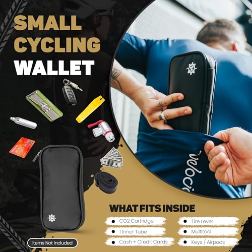 Waterproof Cycling Wallet for Jersey - Small Black Bike Phone & Gear Pouch