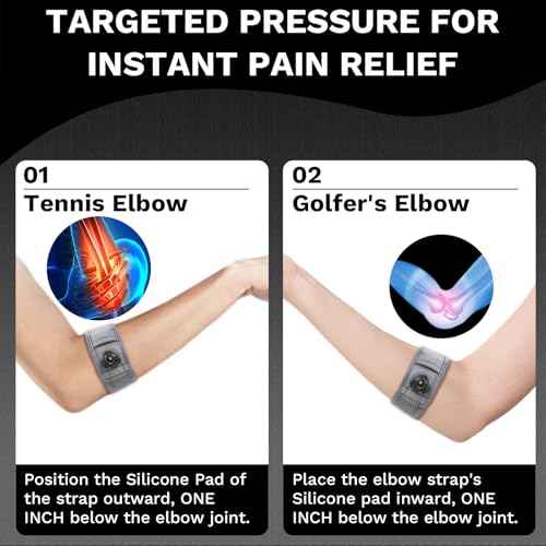 Tennis Elbow Brace for Men Women, Elbow Brace for Tendonitis Tennis Elbow & Golfer's Elbow, Adjustable Elbow Strap, Gray, REGULAR Size (M/L), 9"?11.5", 1 Pack