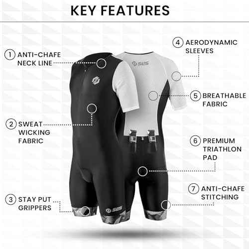 SLS3 Triathlon Suits Mens - Aerodynamic Sleeved Mens Tri Suit ? Lightweight Trisuit with Premium FX Fabrics - 2 Pockets