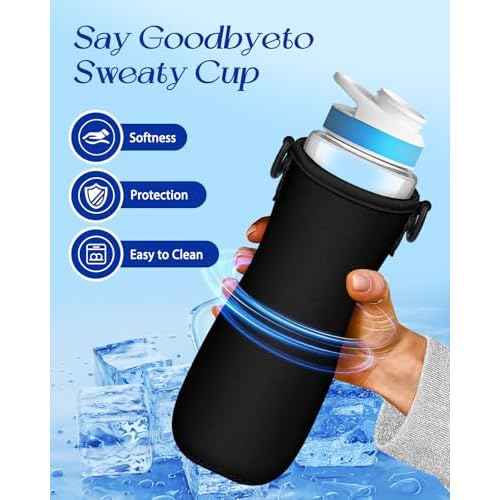 Water Bottle Sleeve with Pouch for Cirkul 22 oz - Crossbody Shoulder Strap Detachable Phone Purse with Bottles Cover Holder Carrier Bag