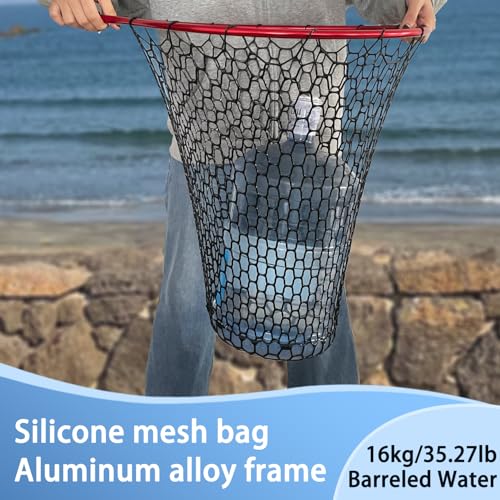 All Metal Telescoping Fishing Net with Handle - Red Plus Variation