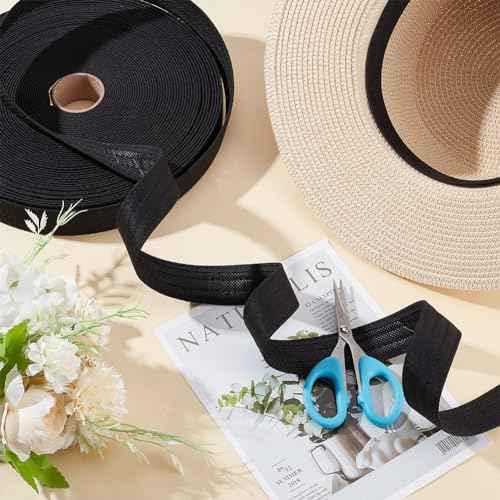 BENECREAT 16.4Yard Golf Hat Sweat Liner with Four Lines of Indentation 1.2inch Hat Liner Tape for Baseball Tennis Hat Sewing