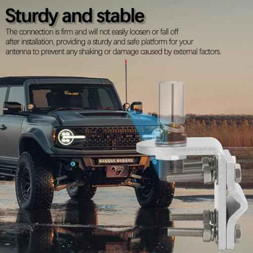 CB Radio Antenna Mounting Bracket CB Mounting Bracket SO239 Heavy Duty Stud Mount Adaptor Compatible with PL-259 and Standard 3/8-24 Threaded Antenna