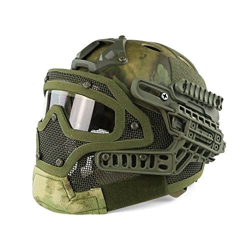 H World Shopping Tactical Protective Helmet Full Face Mask Googgles G4 System Airsoft Paintball ATFG