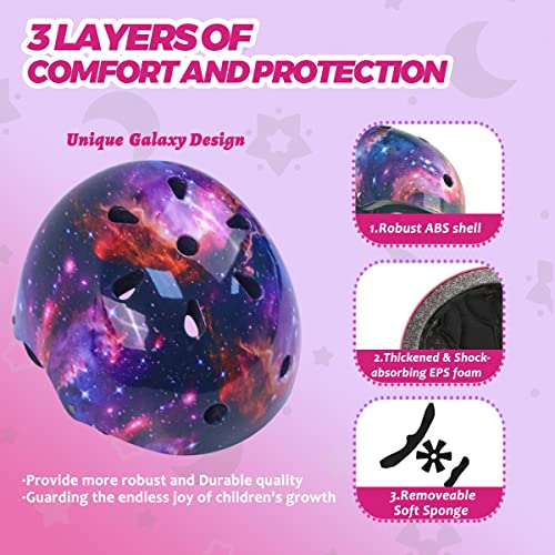 Kids Galaxy Safety Helmet for Cycling Skateboarding & More - Adjustable & CPSC Certified